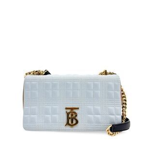Burberry Lola Camera Quilted Leather Blue Leather Handbag
